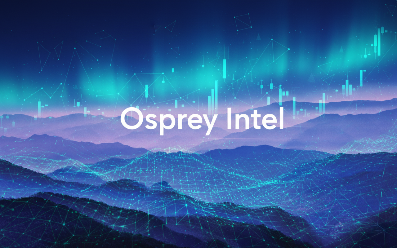 Osprey Intel hero image showing abstract data landscape